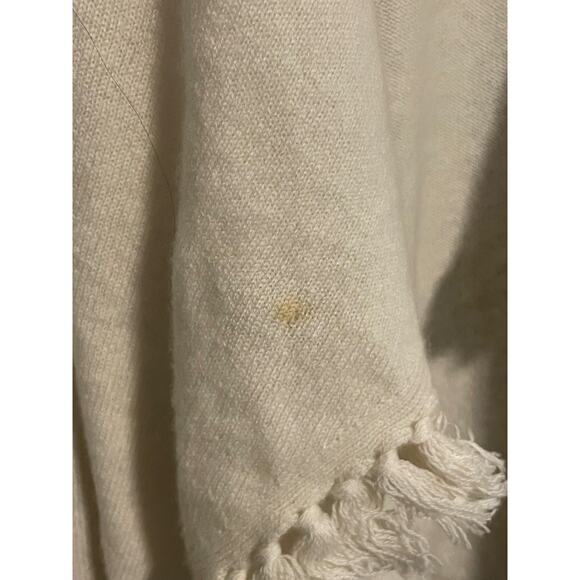 Lilly Pulitzer Cardigan Womens Large White Cashmere Fringe Open Front Read - Picture 2 of 9